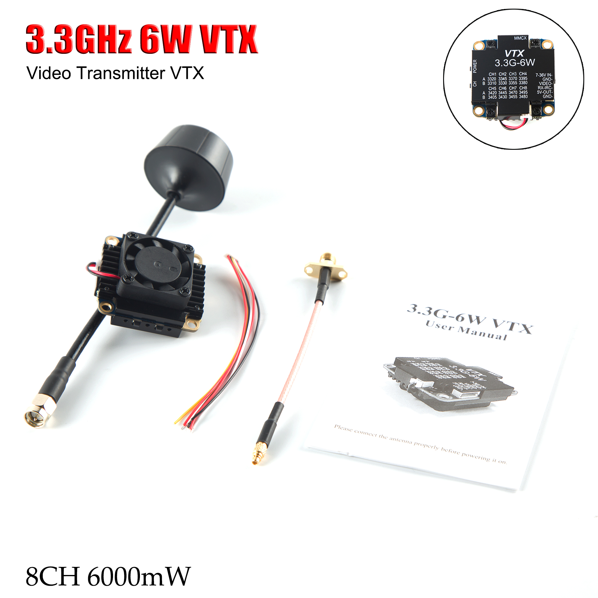 Drone Transmitter - FPV Video Transmitter 3.3G 6W VTX