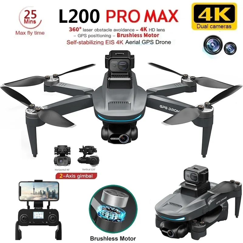 L200 PRO MAX Drone 4K 2-Axis P - Drone Gps Module のレビューと価格