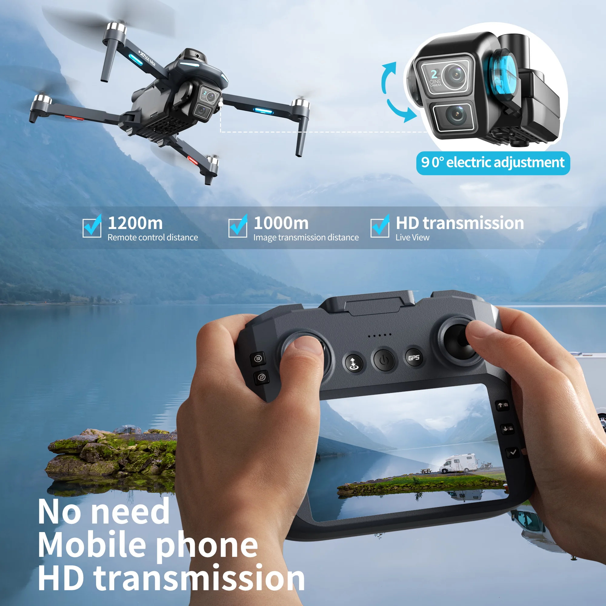 Lenovo XT606 Drone Professiona - Drone Gps Mount のレビューと価格