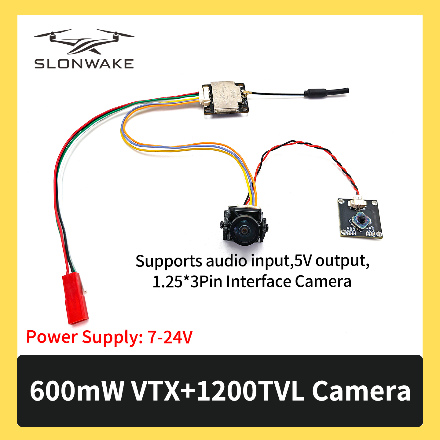 SLONWAKE 5.8G 600mW 7-24V FPV  - Drone Frame のレビューと価格