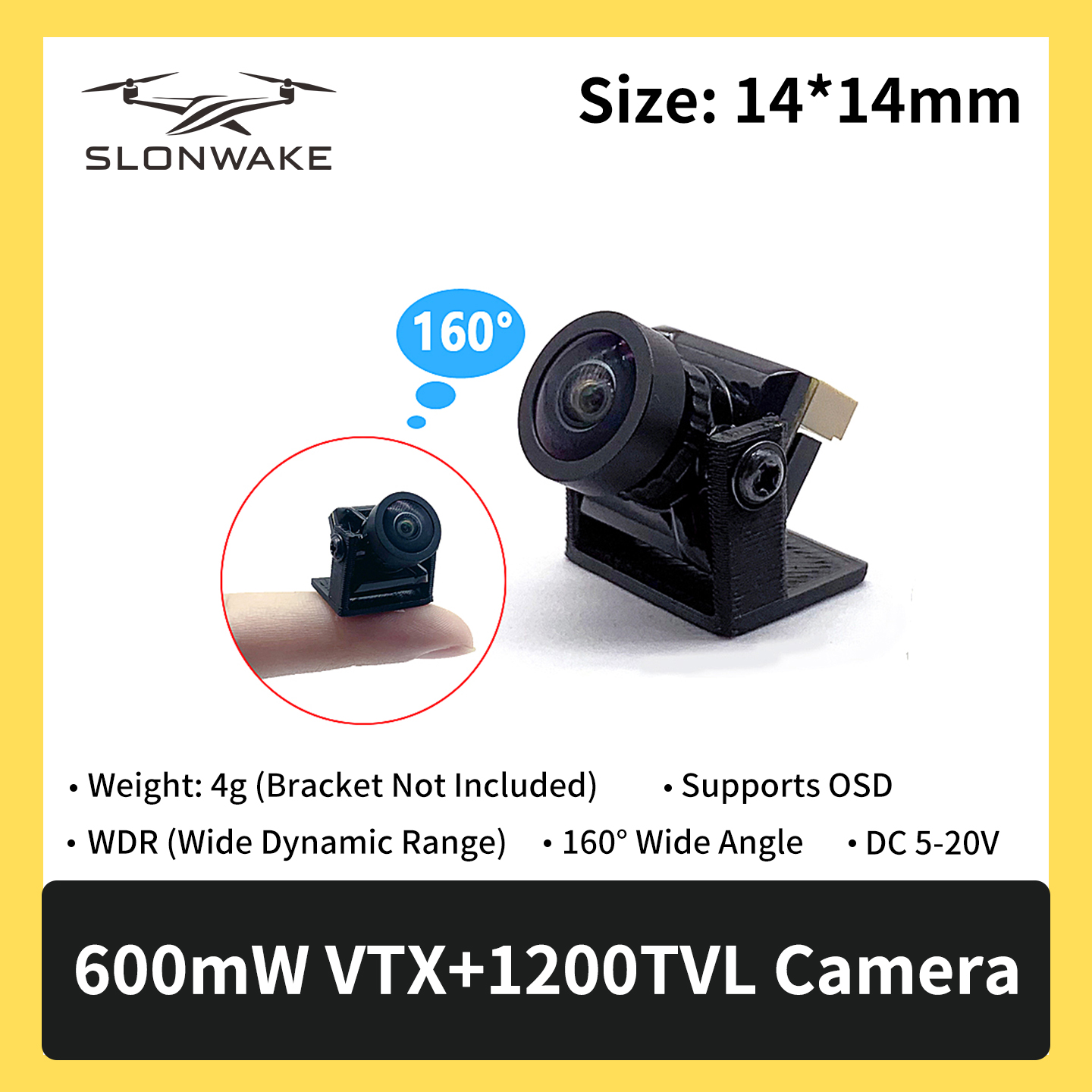 SLONWAKE 5.8G 600mW 7-24V FPV  - Drone Frame のレビューと価格