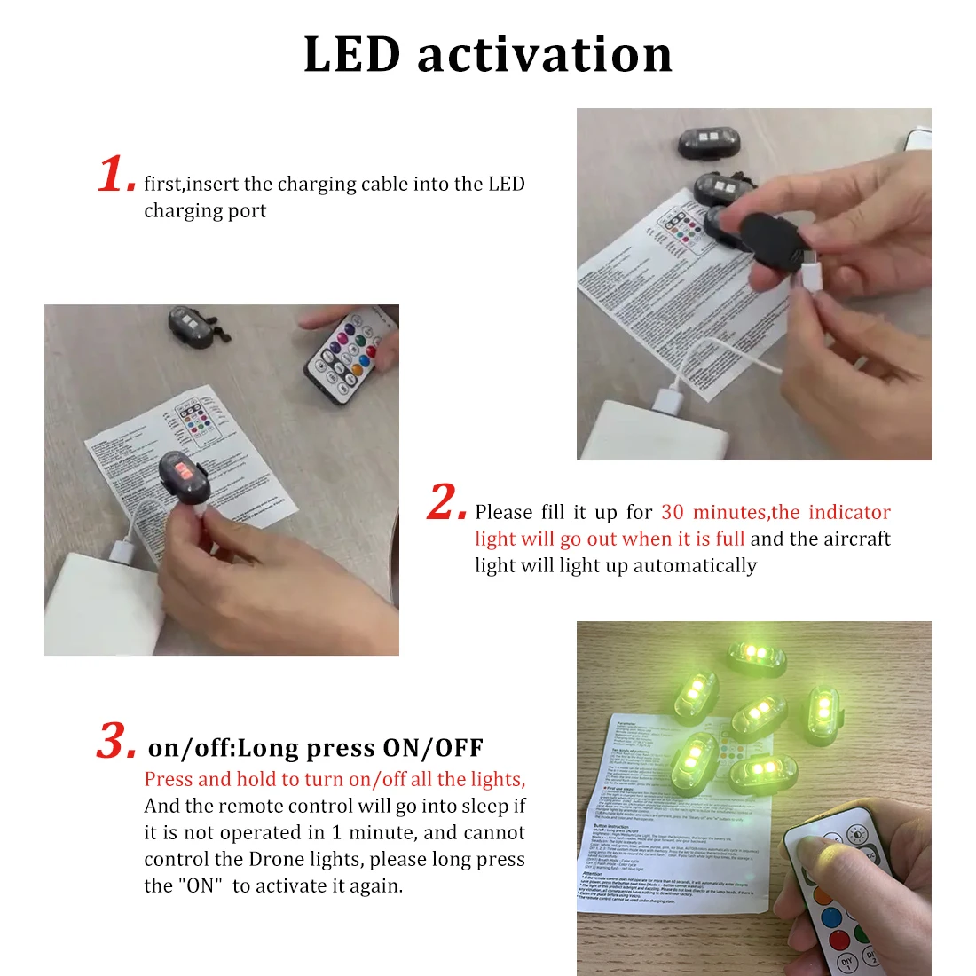 2/4/8Pcs Wireless Remote Contr - Drone Led Light のレビューと価格