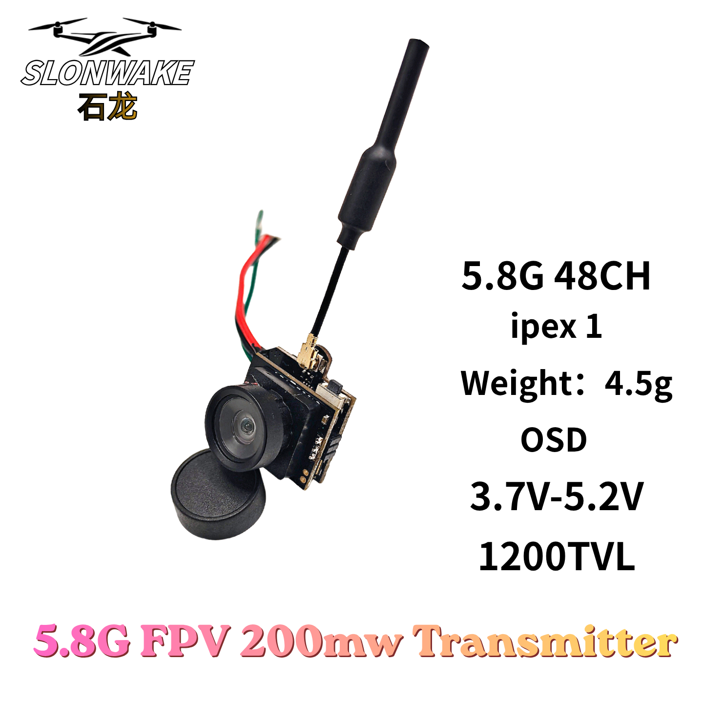 Slonwake 5.8G 48CH 200mW FPV D - Drone Frame のレビューと価格