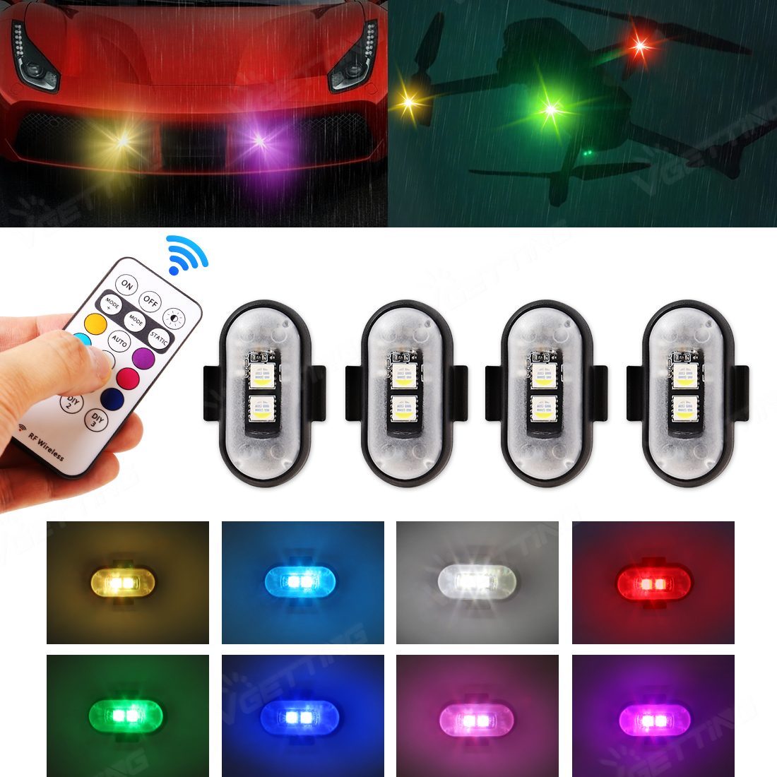 4Pcs Mini Drone Strobe Light 8 - Drone Led Light のレビューと価格