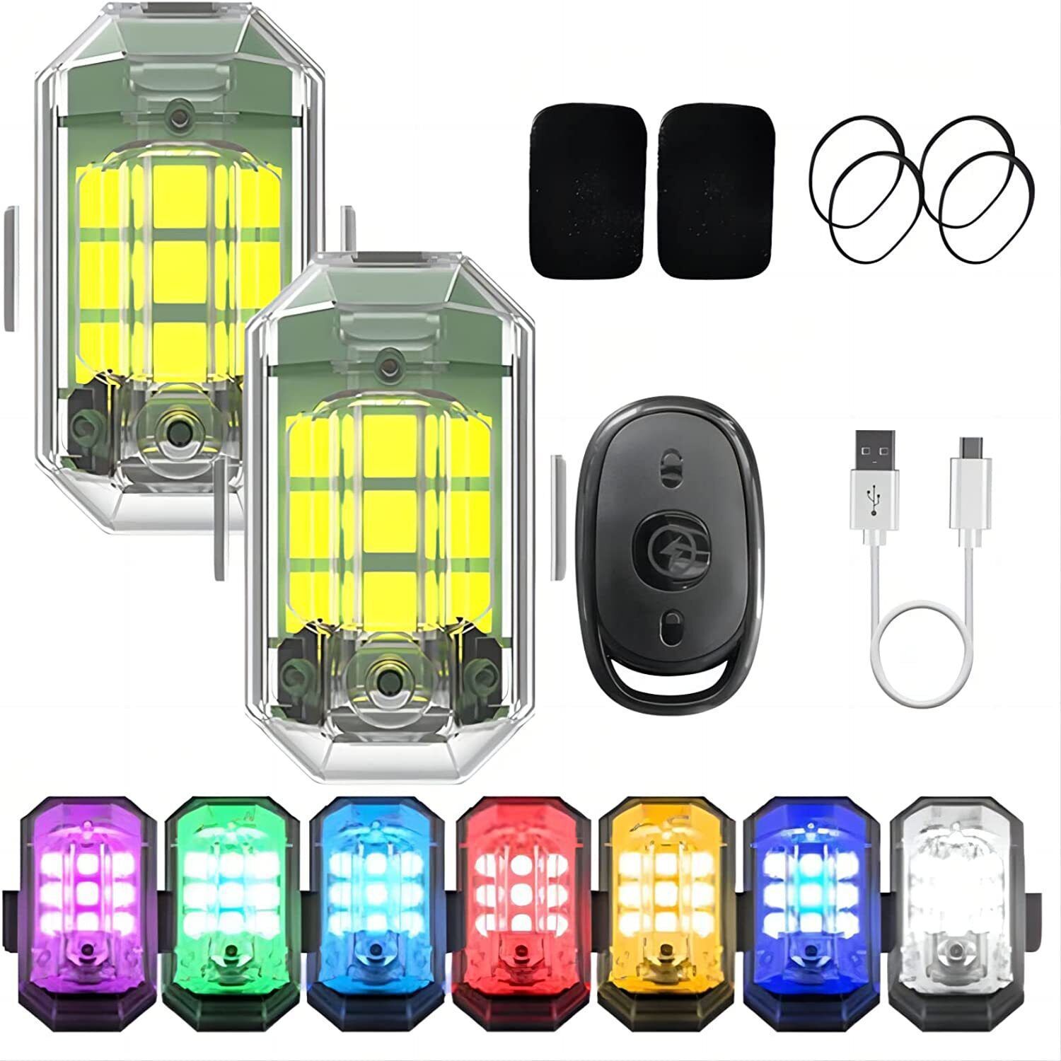 1/2/4Pc Remote Motorcycle Ligh - Drone Led Light のレビューと価格