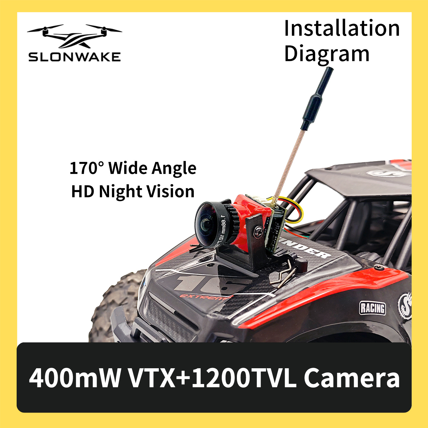SLONWAKE 5.8G 48CH FPV 400mw V - Drone Frame のレビューと価格