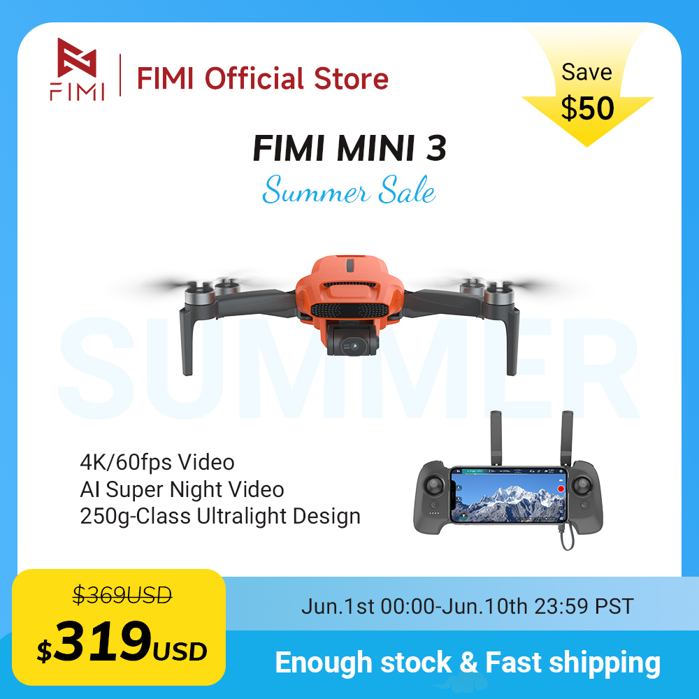 FIMI MINI 3 Camere drone 4K 60 - Drone Gimbal のレビューと価格